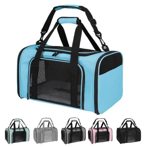 Yipincover Carriers Soft-Sided Pet Carrier Large Carrier for Medium Large Cats Dogs Under 35Lbs,Breathable Ventilated Design,Collapsible Roomy Carrier with Airline Approved(X-Large,Blue)