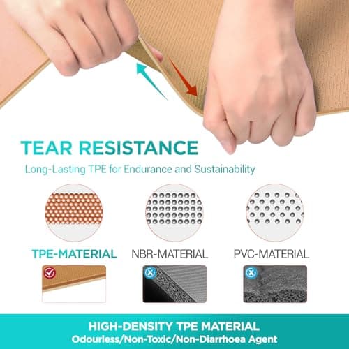 OUTDOUSE TPE Yoga Mats for Women,Brown 183x61x0.6cm — view 4