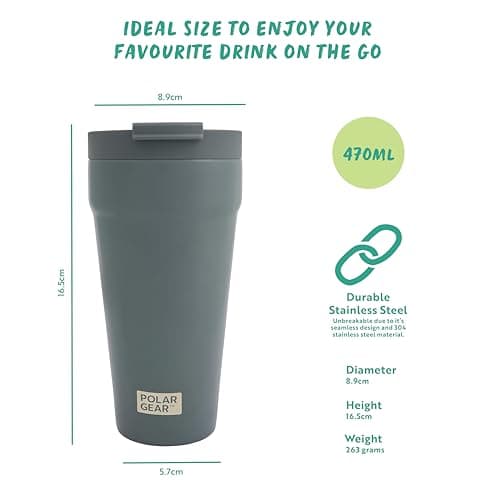 Polar Gear 470ml Coffee Cup Travel Mug, Insulated Coffee Cup w/Closure Lid — view 2