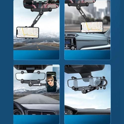 Rearview Mirror Phone Holder For Car 360° Rotatable Auto Phone Holder — view 5