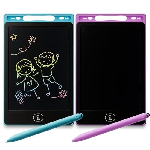 SOL 2pk LCD Writing Tablets for Kids - 8 Inch Drawing Pad with Stylus Pen