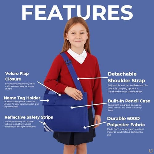 Ayra: Premium School Book Bag With Strap - 8 Colours (Maroon) — view 3