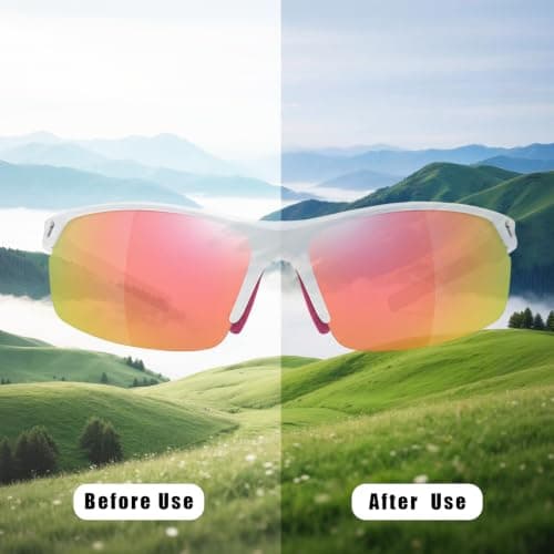Zcbzbn Polarized Cycling Glasses,Running Fishing Driving Hiking Ski Bike Glasses, Sports Sunglasses Outdoor for Men Women Youth,Safety Goggles UV400 Protection (Pink) — view 6