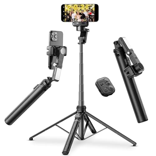 Gimbal Stabilizer Auto Face Tracking Fill Light 360° Rotation 157cm