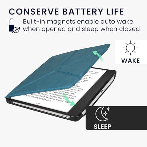 kwmobile Cover for Pocketbook Era/Era Color Case - Slim PU Leather eReader Cover with Stand and auto sleep funktion - Petrol — view 3