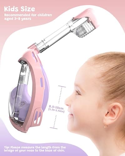 ACURE Kids Snorkel Mask Full Face SN03, Anti-Fog & Dry Top Snorkel Set, Snorkeling Gear with Easier Breathing System for 3-8 Years Old Swimming Beginners — view 3