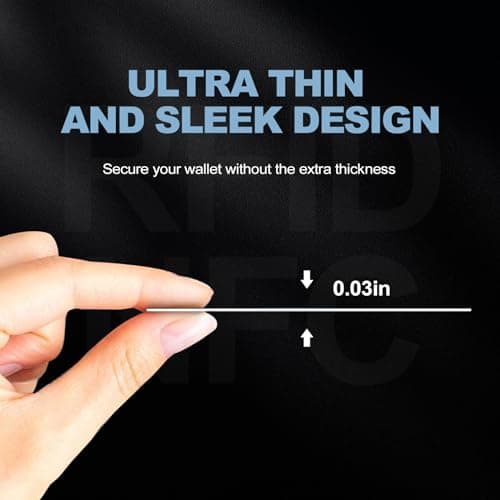 DAITET RFID and NFC Blocking Cards for Men & Women, Fuss-Free Protection for Entire Wallet Shield, Slim Contactless Bank Debit Credit Card Passport Protector Blocker Set, Black 4Pack, Minimalist — view 6