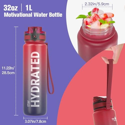 Sahara Sailor Water Bottle 1L, Leakproof Tritan Bottle with Time Marker — view 5