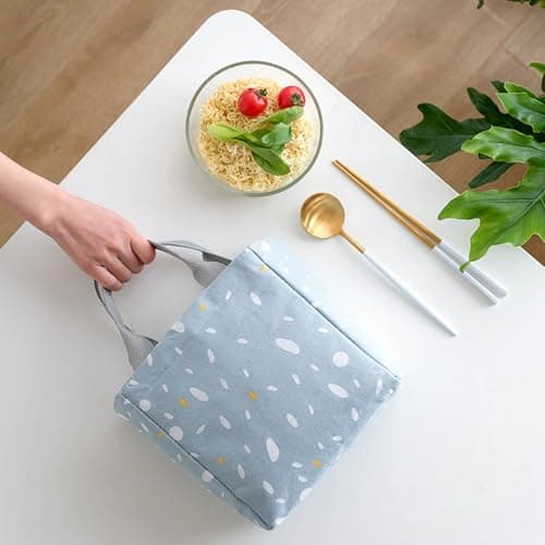 Thermal Lunch Bag Drawstring Closure Top Design Cotton Linen Reinforced — view 4