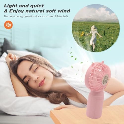 Portable Handheld Fan,4 pack Colorful Mini Hand Fan Battery Operated Personal Portable Fans Pocket Design For Travel/Summer/Outdoor/Makeup/Party,Gifts For Kids Girls Women Men — view 3