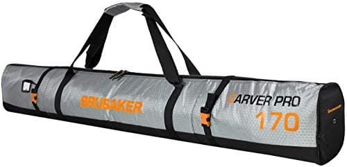 BRUBAKER Combo Set CarverTec Pro - Ski Bag and Ski Boot Bag for 1 Pair of Skis + Poles + Boots + Helmet - Silver Orange - 66 7/8 Inches / 170 Cm — view 3