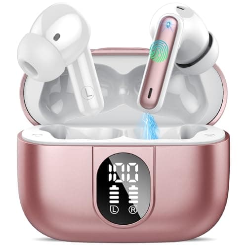 Language Translation Earbuds with Audio and Video Calls, 3-in-1 Translator Earbuds with ENC Mics, 164 Translation Headphones Real-Time, 7 Modes, Bluetooth 5.3 Earphones for Business/Travel/Rose Gold