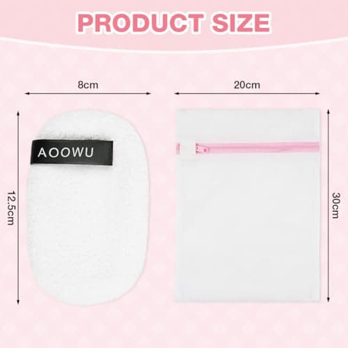 AOOWU Makeup Remover pad Set, 8 Pack Ultra Soft, Washable, Reusable Face & Skin Cleaner, Eye Makeup Remover Pads with Wash Bag — view 2