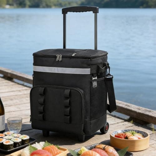 Rolling Cooler Bag Insulated Leakproof Ice Chest — view 3