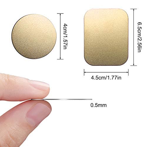 SENHAI 8 pcs Phone Car Mount Metal Plate with Adhesive for Magnetic Cradle-less Mount, 4 Rectangular and 4 Round - Black, Silver, Gold, Rose Red — view 4