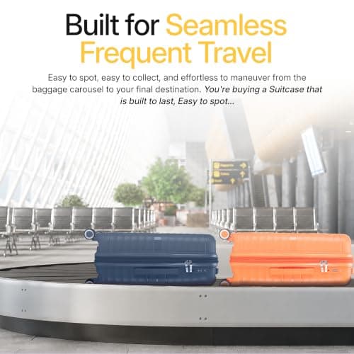 ATX Luggage Medium Suitcase Expandable Unbreakable Polypropylene Hard Shell Hold Check in Fits 23-26KG Super Lightweight with 4 Dual Spinner Wheels and Built in TSA Lock (Honey Yellow, 86 Liters) — view 4