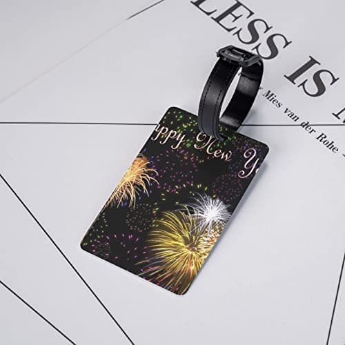 Luggage Tag Identifier Happy New Year Travel Home Luggage Tags for Backpacks,= Travel Bags, Women, Men, Kids School Bags — view 5