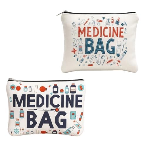 Travel Medicine Bag 2-Pack - Waterproof Medication Organizer Pouch for Pills, Portable Medical Storage for Travel Essentials, Toiletry & Pill Case