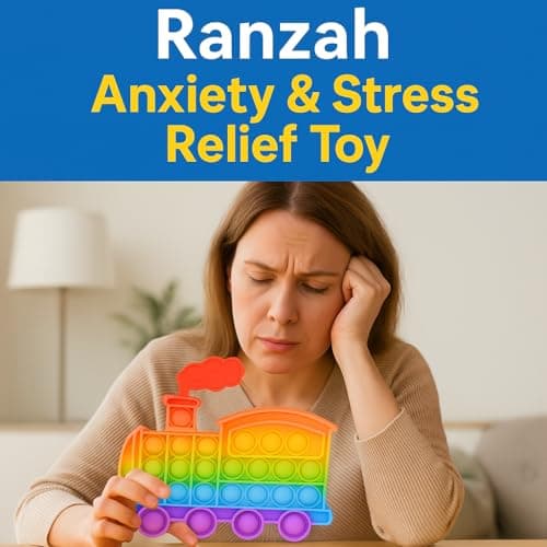 Ranzah Pop Fidget Toy Train Push Pop Bubble Sensory Kids And Adults Travel Poppet Toy Squishy Toy For Gifts & Parties ADHD Stress & Anxiety Relief Toy Squeeze Toddler Toy (Train) — view 6