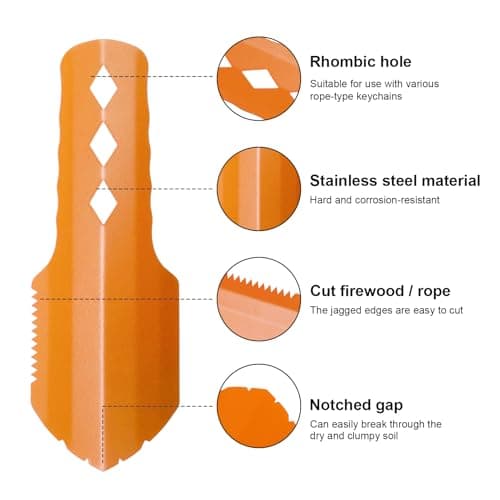 OIHCAZ Camping Backpacking Trowel, Ultralight Stainless Steel Shovel Survival Equipment, Lightweight Small Trowels Tools for Hiking, Gardening — view 3