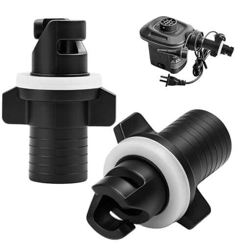 JOVIA 2PCS Boat Pedal Pump Hose Adapters Compatible with H-R Valve, Universal Black Plastic Heavy Duty Air Valve Connectors, for Inflatable Kayaks Paddleboards Inflatable Boats Inflation Tool Set — view 2