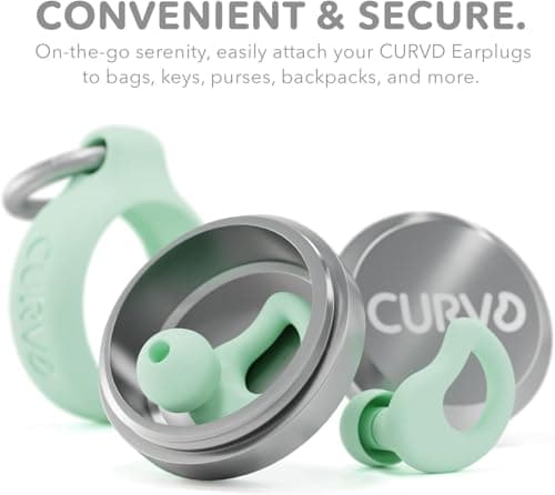 CURVD Everyday Earplugs + Case Clip Bundle, The Perfect earplug for Sleep, Travel, Noise Sensitivity/canceling + Case Clip Package Portable Waterproof Container & Silicone Sleeve for Ear Plugs(Mint) — view 2
