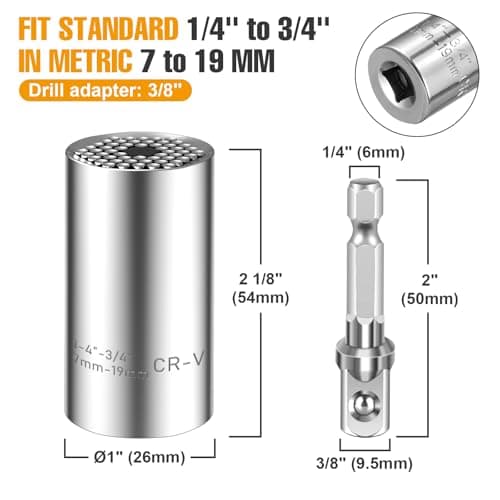 Spurtar Universal Socket Wrench Set (11-32mm 7-19mm) with Drill Adapters — view 3