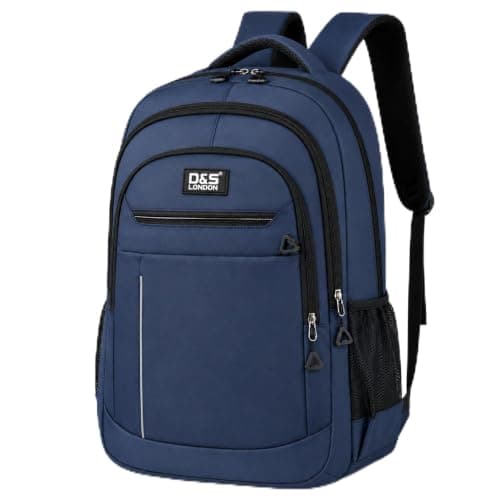 D&S London Laptop Backpack for Men & Women - Waterproof Travel Rucksack for Work, School & Business - 15.6-17 inch Laptop Bag, Large 30L Capacity, Anti-Theft Flight Approved Cabin Bag (Blue)