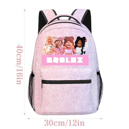 Elie&Eason Roblx Backpack, Roblx Rucksack,Large capacity pink cartoon bag — view 3
