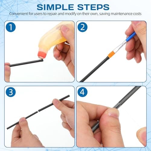 TOGEVAL 4pcs Carbon Fiber Fishing Rod Repair Inserts Lightweight Solid Graphite Poles for Broken Pole Section Fixing and Travel Rod Modification Kit — view 3