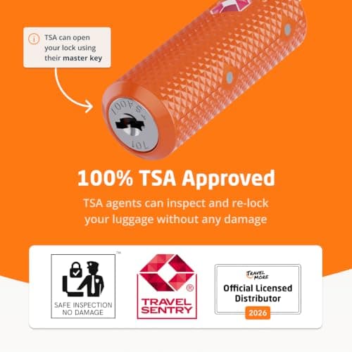 4-Pack TSA Approved Luggage Locks with Keys for Travel | Flexible, Ultra Secure Mini Key Padlocks Made from Zinc Alloy | Luggage Locks | TSA Locks | Orange — view 3