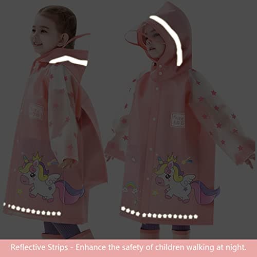 Kids Raincoat Toddler Rain Poncho Waterproof Rain Jacket Hooded Boys Girls Rain Coat Reusable Rainwear with Backpack Cover 3-8 Years — view 5
