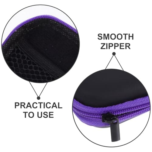 KICHOUSE Mini Headphone Storage Box Hard Water-Resistant Carrying Case with Mesh Pocket for Earphones Usb Cables and Small Accessories Compact Portable Travel Earbud Pouch — view 2