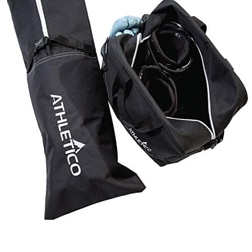 Athletico Two-Piece Ski and Boot Bag Combo | Store & Transport Skis Up to 200 CM and Boots Up To Size 13 | Includes 1 Ski Bag & 1 Ski Boot Bag (Black) — view 4