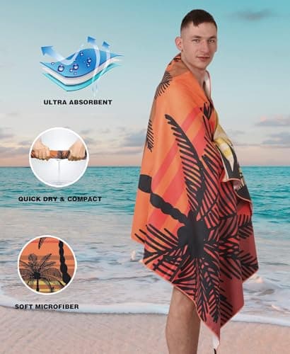 Style Slice Quick Dry Microfibre Beach Towel Palm Sunset 200x90cm — view 2