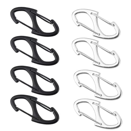 8 Pcs Anti-Theft Zipper Clips, Mini Double-Sided S Carabiner Locks, Small Metal Zipper Pull Hooks Prevent Accidental Opening, Durable Security Accessories for Luggage & Backpacks