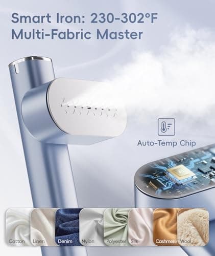 Travel Steamer for Clothes, 100-240V Dual Voltage Portable Garment Steamer, 1000W Travel Size Handheld Steam & Iron 2 in 1, for Global & Europe Travelling, Business, Home (Silver) — view 6