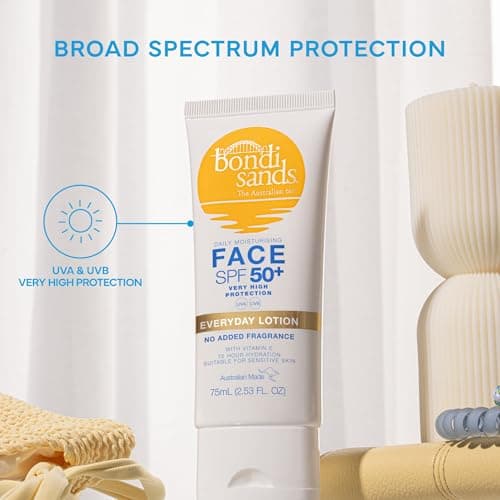 Bondi Sands Fragrance Free Face Sunscreen Lotion SPF 50+ | Gentle Formula Moisturises + Provides Broad-Spectrum Protection, Enriched with Aloe Vera and Vitamin E, Cruelty Free | 75 mL/2.53 Oz — view 3