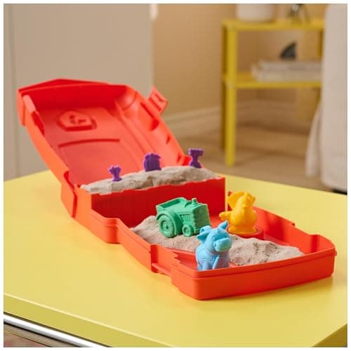 Kinetic Sand, Sandy Farm Set with 340g Play Sand, 6 Tools and Moulds, Reusable Barn Storage Case, Toddler Toys, Kids’ Toys for Girls and Boys Aged 3 and up — view 2