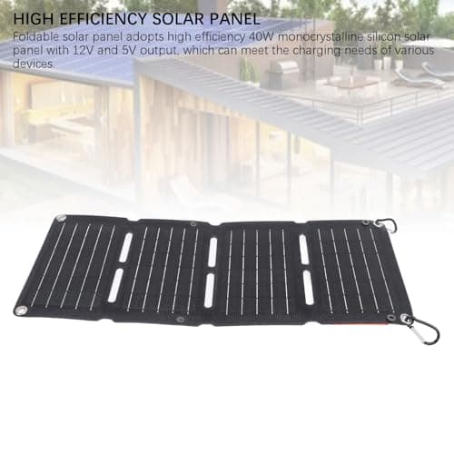 Pissente 40W Foldable Solar Panel, Portable Folding Solar Charger Kit Solar Charger with USB-C USB-A DC Outputs for Phones Power Banks Tablets Camping Hiking Backpacking — view 4
