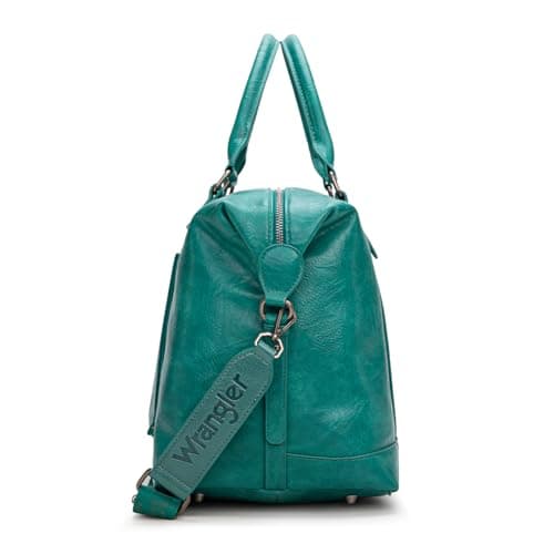 Wrangler Duffle Bag for Travel Large Weekender Bags for Women Waterproof Carry On Overnight Bag, Turquoise, L, Minimalist — view 4