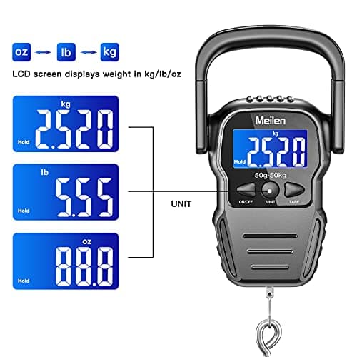 Meilen Luggage Scale, 110lb/50kg Digital Fishing Weigh Scale for Travel — view 3