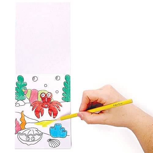 Baker Ross FC993 Sealife Mini Colouring Books for Kids - Pack of 12, Entertaining Travel Activities and Party Favours, Sealife — view 3