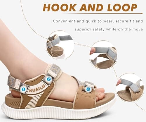 KuaiLu Womens Orthopedic Walking Sandals with Arch Support Recovery Cushion — view 5
