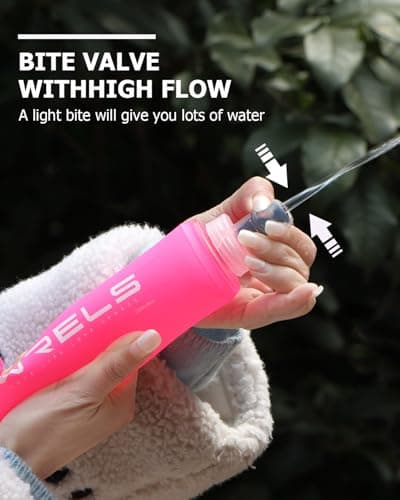 WRELS Folding Soft Flask Portable Collapsible Running Lightweight Water Bottle for Outdoor Sports,Travel with Mouthpeice Cover(150ml-2 Packs) — view 3