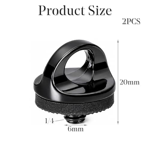 2 Pack Camera Strap Screws, 1/4 Inch Tripod Mount Adapter, Quick Install Neck Sling Holder, Scratch Resistant Rubber Pad, Durable Metal for All Standard DSLR SLR Mirrorless Cameras — view 2