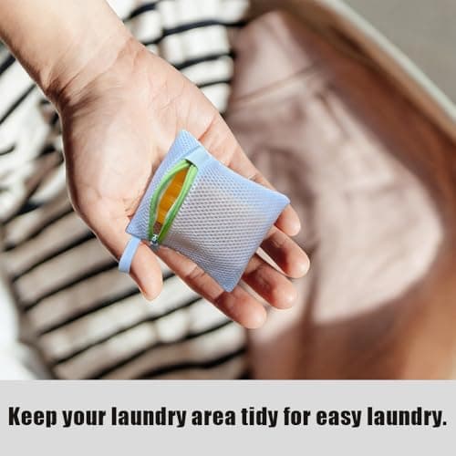 YFTRFR 6 Pack Small Laundry Bag, Mini Anti-Sticking Storage Bag Thick Mesh Zipper Closure Reusable for Protect Delicate Garments, Home, Hotel, Outdoor Travel, Wash Socks, Gloves(5 Color) — view 4