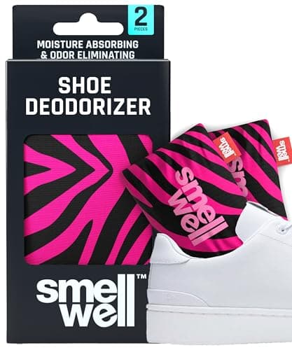 SmellWell Odour Eliminating Air Purifying Bags (2 Pack | 100g) Activated Bamboo Charcoal Air Freshener for use from Gym to Car to Home (Pink Zebra, Original)