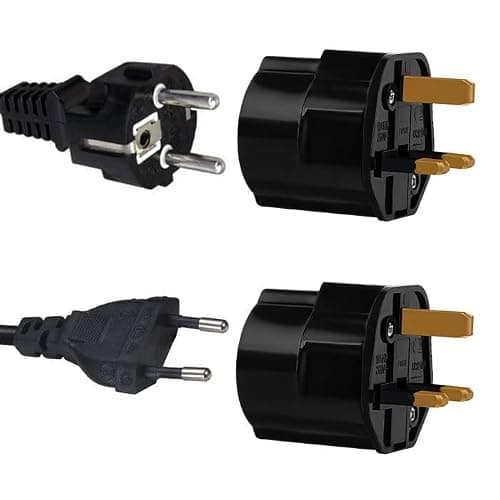 Shuko SCHUKO European 2 Pin to UK 3 Pin AC Mains UK Visitor Travel Power Plug Adaptor Converter BLACK - SINGLE