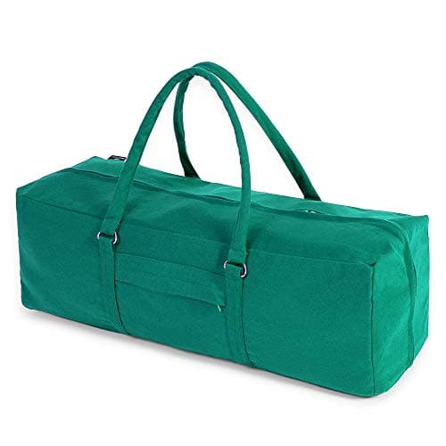 Yoga Studio Yoga Kit Bag | YKK Full Zipp Fastening Carrier Equipment Bag | Cotton Yoga & Pilates Unisex Mat Bag with Storage Pocket Compartments for Mats & Accessories | Fits Most Mat Sizes - J Green — view 2